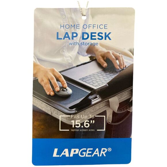 LAPGEAR Home Office Lap Desk with Laptop Storage, Grey - Picture 3 of 4